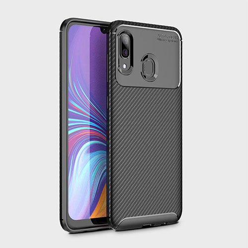 Silicone Candy Rubber TPU Twill Soft Case Cover for Samsung Galaxy A30 Black