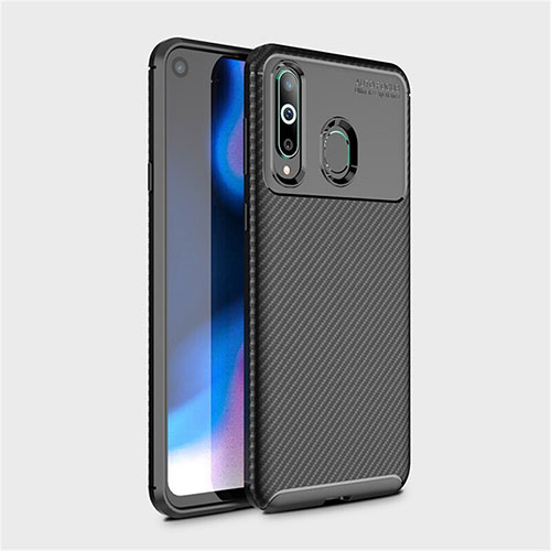 Silicone Candy Rubber TPU Twill Soft Case Cover for Samsung Galaxy A8s SM-G8870 Black