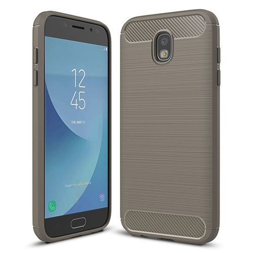 Silicone Candy Rubber TPU Twill Soft Case Cover for Samsung Galaxy J5 (2017) Duos J530F Gray