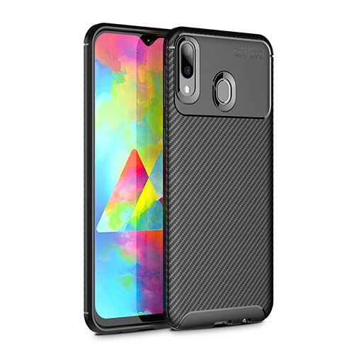 Silicone Candy Rubber TPU Twill Soft Case Cover for Samsung Galaxy M20 Black