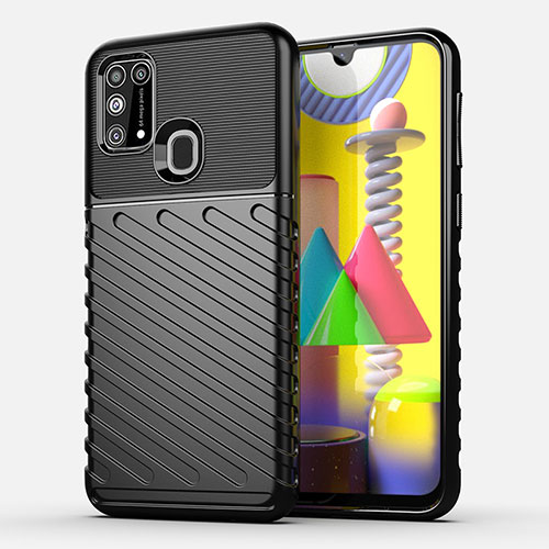 Silicone Candy Rubber TPU Twill Soft Case Cover for Samsung Galaxy M21s Black