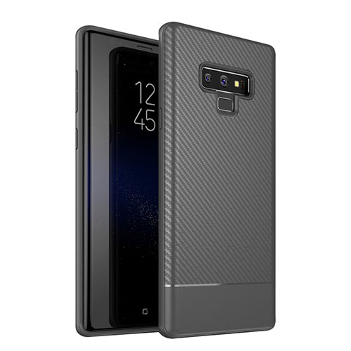 Silicone Candy Rubber TPU Twill Soft Case Cover for Samsung Galaxy Note 9 Gray