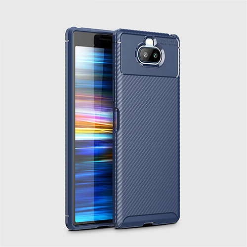 Silicone Candy Rubber TPU Twill Soft Case Cover for Sony Xperia 8 Lite Blue