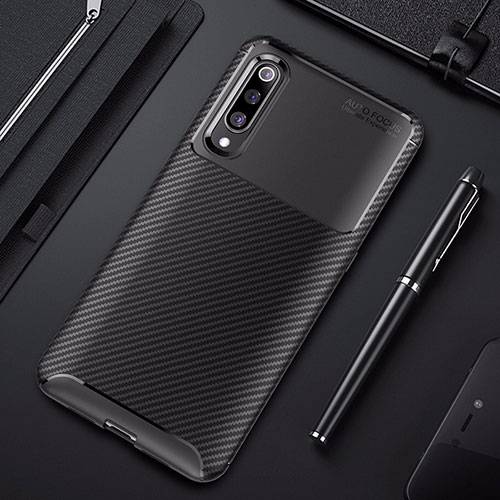 Silicone Candy Rubber TPU Twill Soft Case Cover for Xiaomi Mi 9 Pro Black