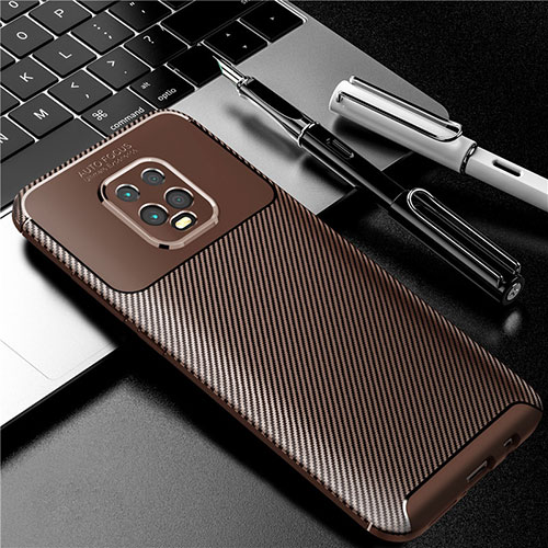 Silicone Candy Rubber TPU Twill Soft Case Cover for Xiaomi Redmi 10X Pro 5G Brown