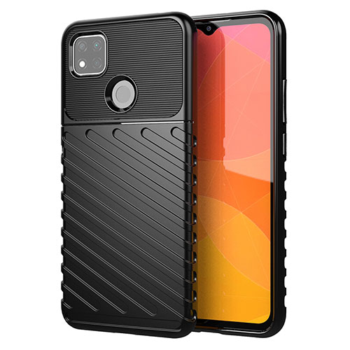 Silicone Candy Rubber TPU Twill Soft Case Cover for Xiaomi Redmi 9C Black