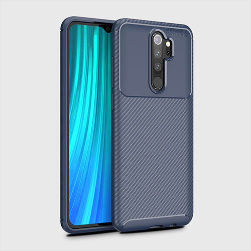 Silicone Candy Rubber TPU Twill Soft Case Cover for Xiaomi Redmi Note 8 Pro Blue