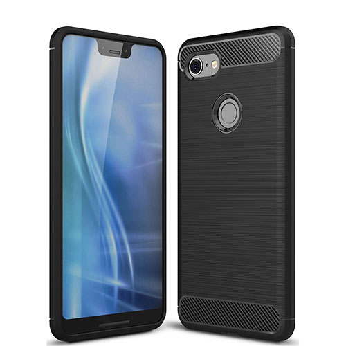 Silicone Candy Rubber TPU Twill Soft Case Cover S01 for Google Pixel 3 XL Black