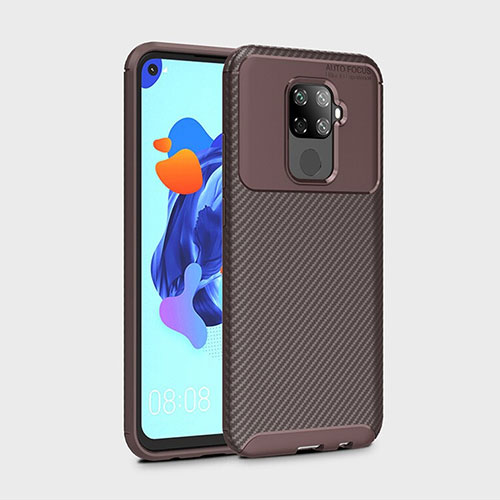Silicone Candy Rubber TPU Twill Soft Case Cover S01 for Huawei Mate 30 Lite Brown
