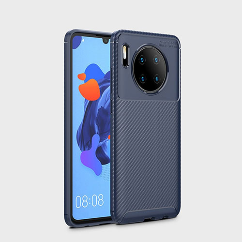 Silicone Candy Rubber TPU Twill Soft Case Cover S01 for Huawei Mate 30 Pro 5G Blue