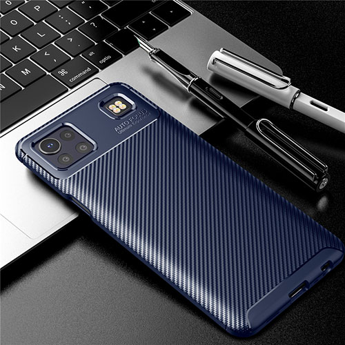 Silicone Candy Rubber TPU Twill Soft Case Cover S01 for LG K92 5G Blue
