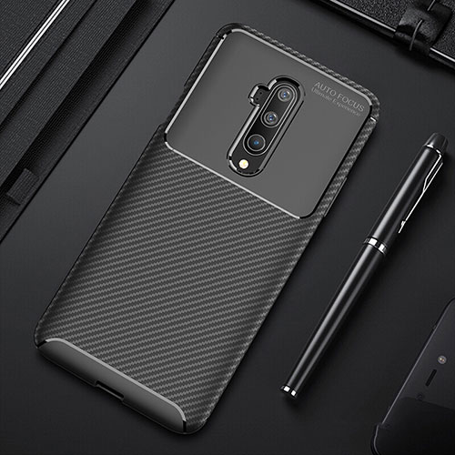 Silicone Candy Rubber TPU Twill Soft Case Cover S01 for OnePlus 7T Pro 5G Black