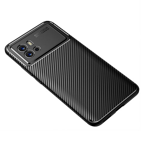 Silicone Candy Rubber TPU Twill Soft Case Cover S01 for Vivo iQOO 9 Pro 5G Black