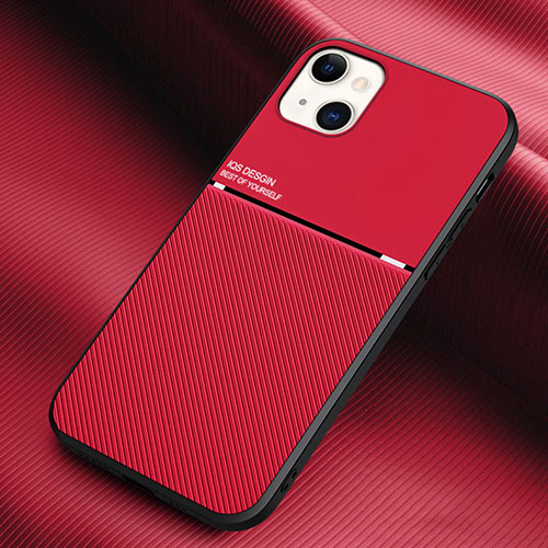 Silicone Candy Rubber TPU Twill Soft Case Cover S03 for Apple iPhone 13 Red