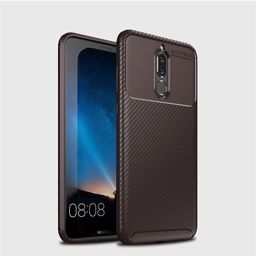 Silicone Candy Rubber TPU Twill Soft Case Cover S03 for Huawei G10 Brown