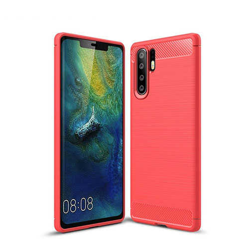 Silicone Candy Rubber TPU Twill Soft Case Cover S03 for Huawei P30 Pro Red