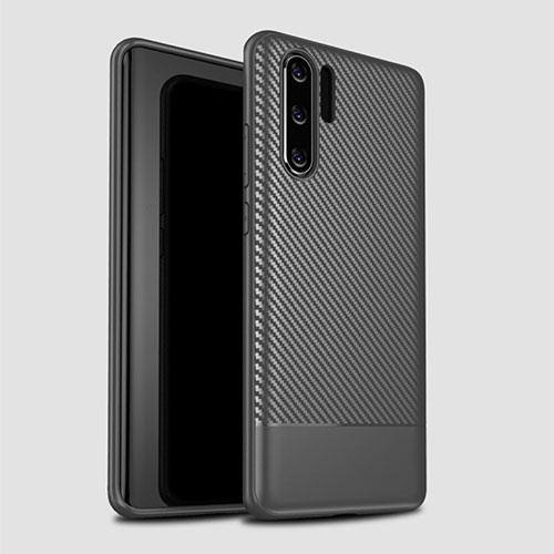 Silicone Candy Rubber TPU Twill Soft Case Cover S04 for Huawei P30 Pro Gray