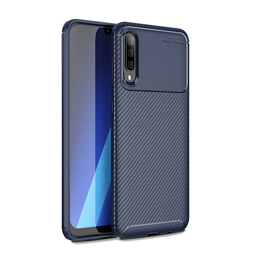 Silicone Candy Rubber TPU Twill Soft Case Cover WL1 for Samsung Galaxy A50 Blue