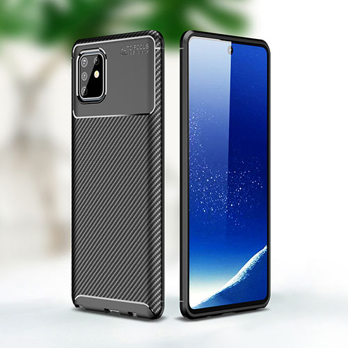 Silicone Candy Rubber TPU Twill Soft Case Cover WL1 for Samsung Galaxy M60s Black