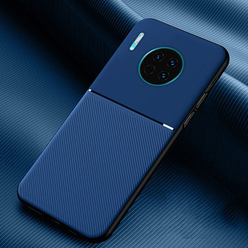 Silicone Candy Rubber TPU Twill Soft Case Cover Y01 for Huawei Mate 30 Pro Blue