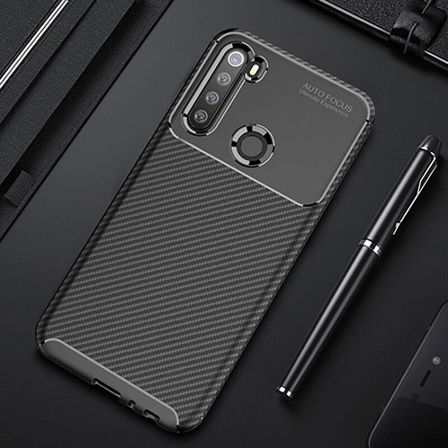 Silicone Candy Rubber TPU Twill Soft Case Cover Y01 for Xiaomi Redmi Note 8 (2021) Black