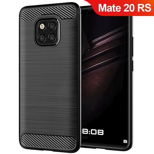 Silicone Candy Rubber TPU Twill Soft Case for Huawei Mate 20 RS Black