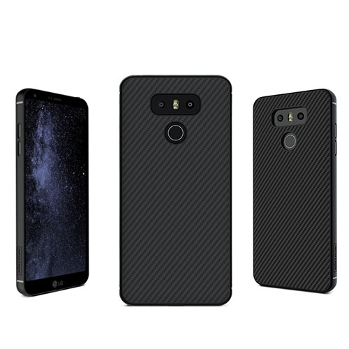 Silicone Candy Rubber TPU Twill Soft Case for LG G6 Black