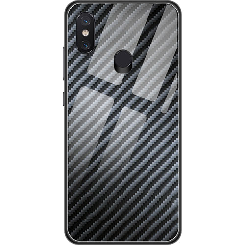 Silicone Candy Rubber TPU Twill Soft Case for Xiaomi Mi 8 Black