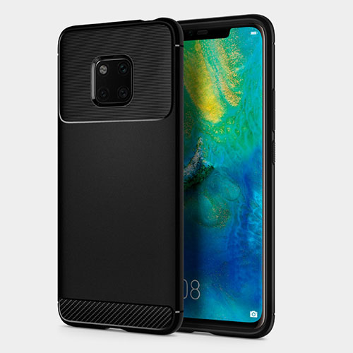 Silicone Candy Rubber TPU Twill Soft Case R01 for Huawei Mate 20 Pro Black