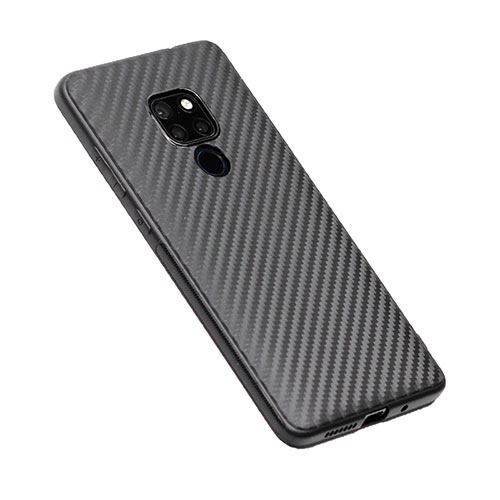 Silicone Candy Rubber TPU Twill Soft Case T03 for Huawei Mate 20 Black