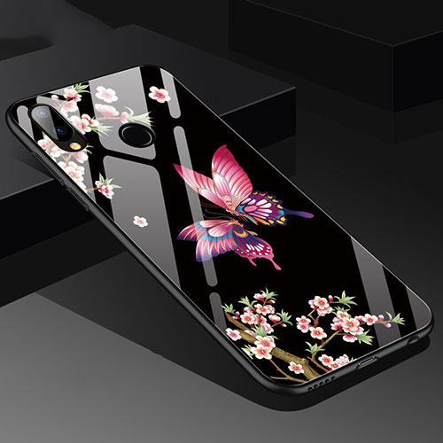 Silicone Frame Butterfly Mirror Case for Huawei Nova 3e Pink