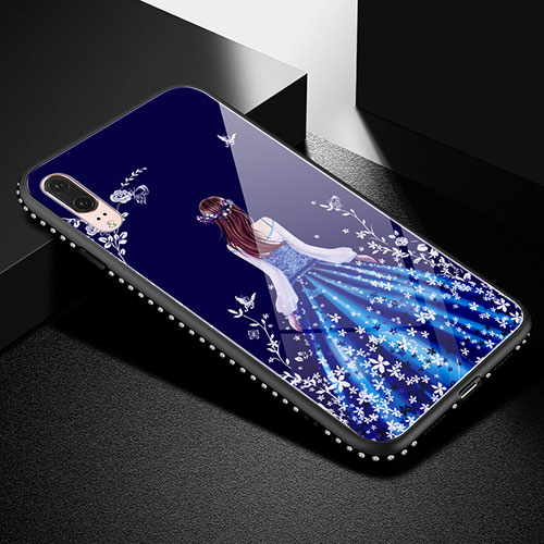 Silicone Frame Dress Party Girl Mirror Case Cover for Huawei P20 Black