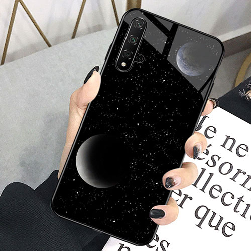 Silicone Frame Fashionable Pattern Mirror Case Cover D01 for Huawei Honor 20 Black