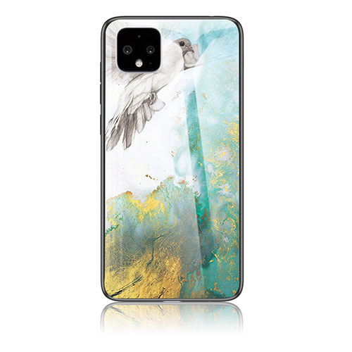 Silicone Frame Fashionable Pattern Mirror Case Cover for Google Pixel 4 Green