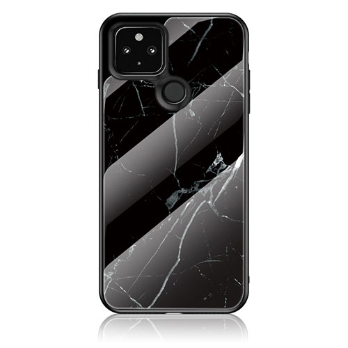 Silicone Frame Fashionable Pattern Mirror Case Cover for Google Pixel 4a 5G Black