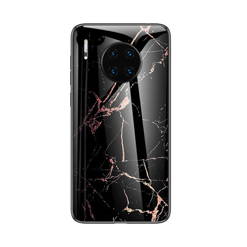 Silicone Frame Fashionable Pattern Mirror Case Cover for Huawei Mate 30 Pro 5G Black