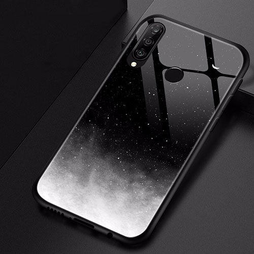 Silicone Frame Fashionable Pattern Mirror Case Cover for Huawei P30 Lite New Edition Black