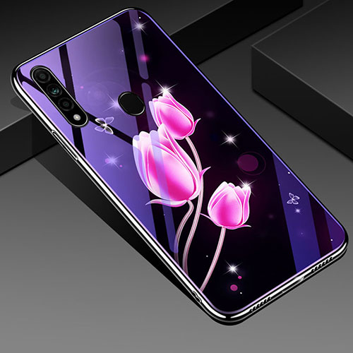 Silicone Frame Fashionable Pattern Mirror Case Cover for Oppo A8 Pink