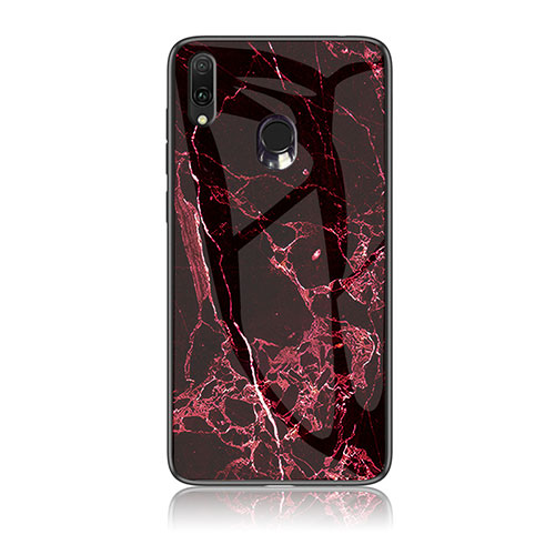 Silicone Frame Fashionable Pattern Mirror Case Cover for Samsung Galaxy A20e Red