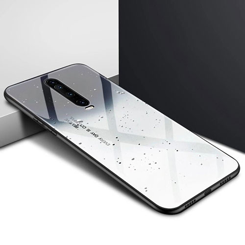 Silicone Frame Fashionable Pattern Mirror Case Cover for Xiaomi Redmi K30 5G Gray
