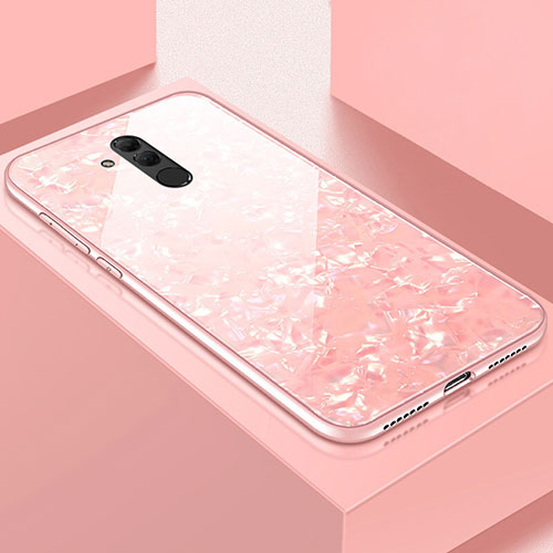 Silicone Frame Fashionable Pattern Mirror Case Cover H09 for Huawei Mate 20 Lite Pink