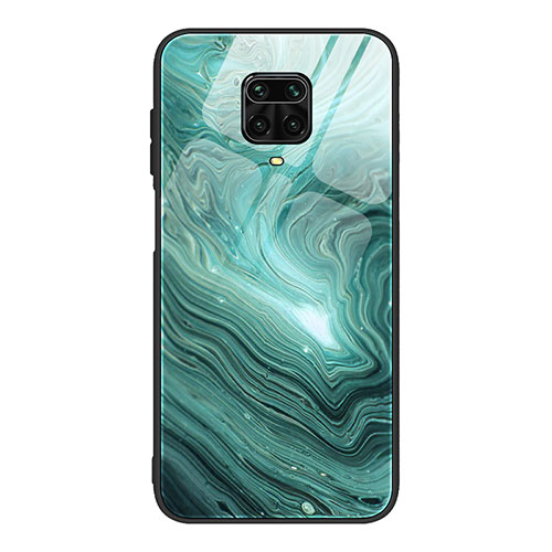 Silicone Frame Fashionable Pattern Mirror Case Cover JM1 for Xiaomi Redmi Note 9 Pro Max Cyan