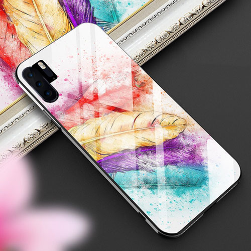 Silicone Frame Fashionable Pattern Mirror Case Cover K01 for Huawei P30 Pro New Edition Colorful