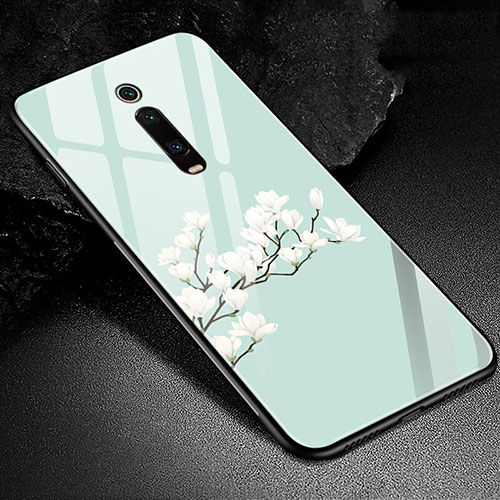 Silicone Frame Fashionable Pattern Mirror Case Cover K02 for Xiaomi Mi 9T Pro Green