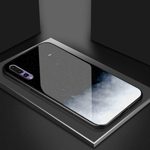Silicone Frame Fashionable Pattern Mirror Case Cover K04 for Huawei P20 Pro Black