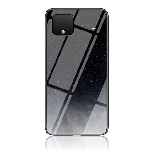 Silicone Frame Fashionable Pattern Mirror Case Cover LS1 for Google Pixel 4 Gray