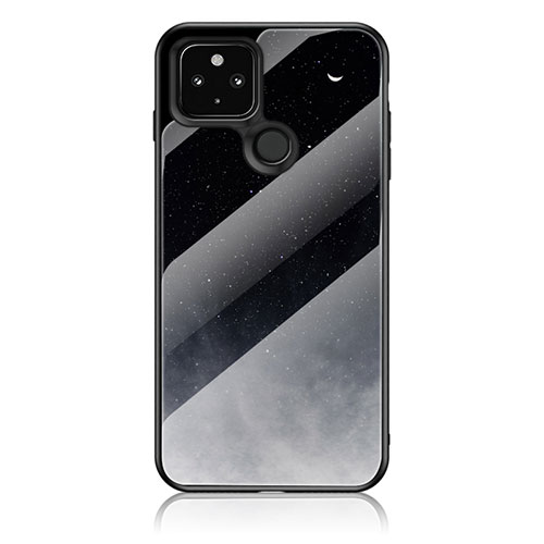 Silicone Frame Fashionable Pattern Mirror Case Cover LS1 for Google Pixel 5 Gray