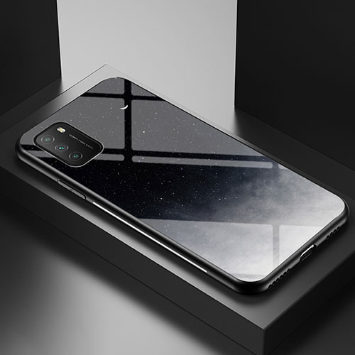 Silicone Frame Fashionable Pattern Mirror Case Cover LS1 for Xiaomi Poco M3 Gray