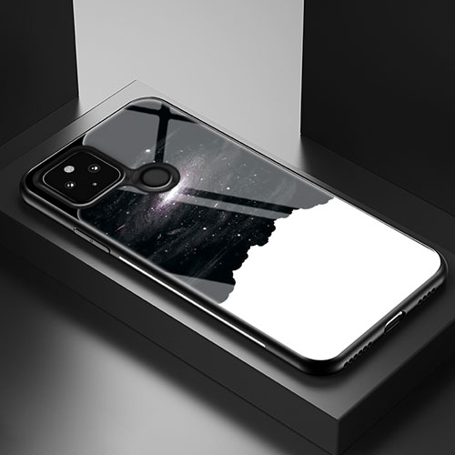 Silicone Frame Fashionable Pattern Mirror Case Cover LS2 for Google Pixel 5 Black