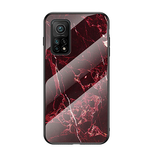 Silicone Frame Fashionable Pattern Mirror Case Cover LS2 for Xiaomi Mi 10T Pro 5G Red
